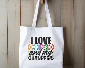 Bingo Grandma Tote Bag: Grandkids Gift, Reusable Shopping Bag