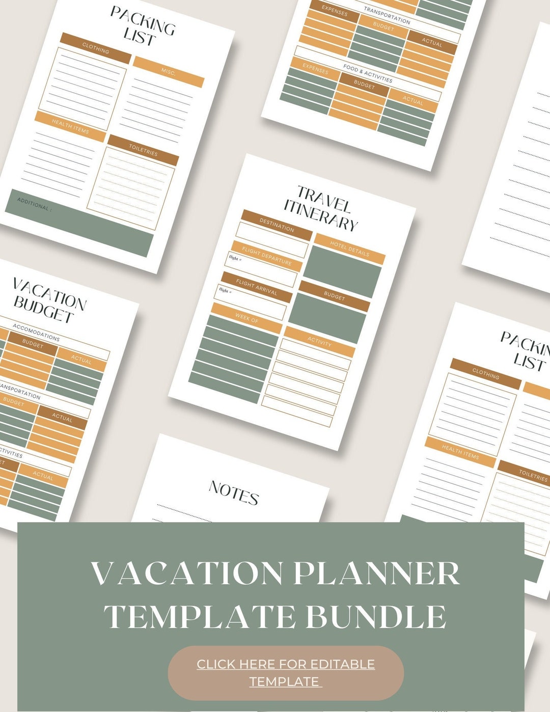 Vacation Planning Editable Template PDF - Etsy