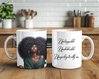 Black Girl Magic Coffee Mug | Positive Energy, Inspirational Gift (11oz)