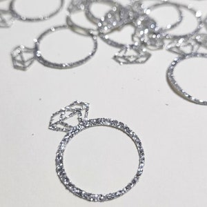 Elegant Diamond Cut Ring Glitter Confetti Table Scatter for Wedding and Special Events