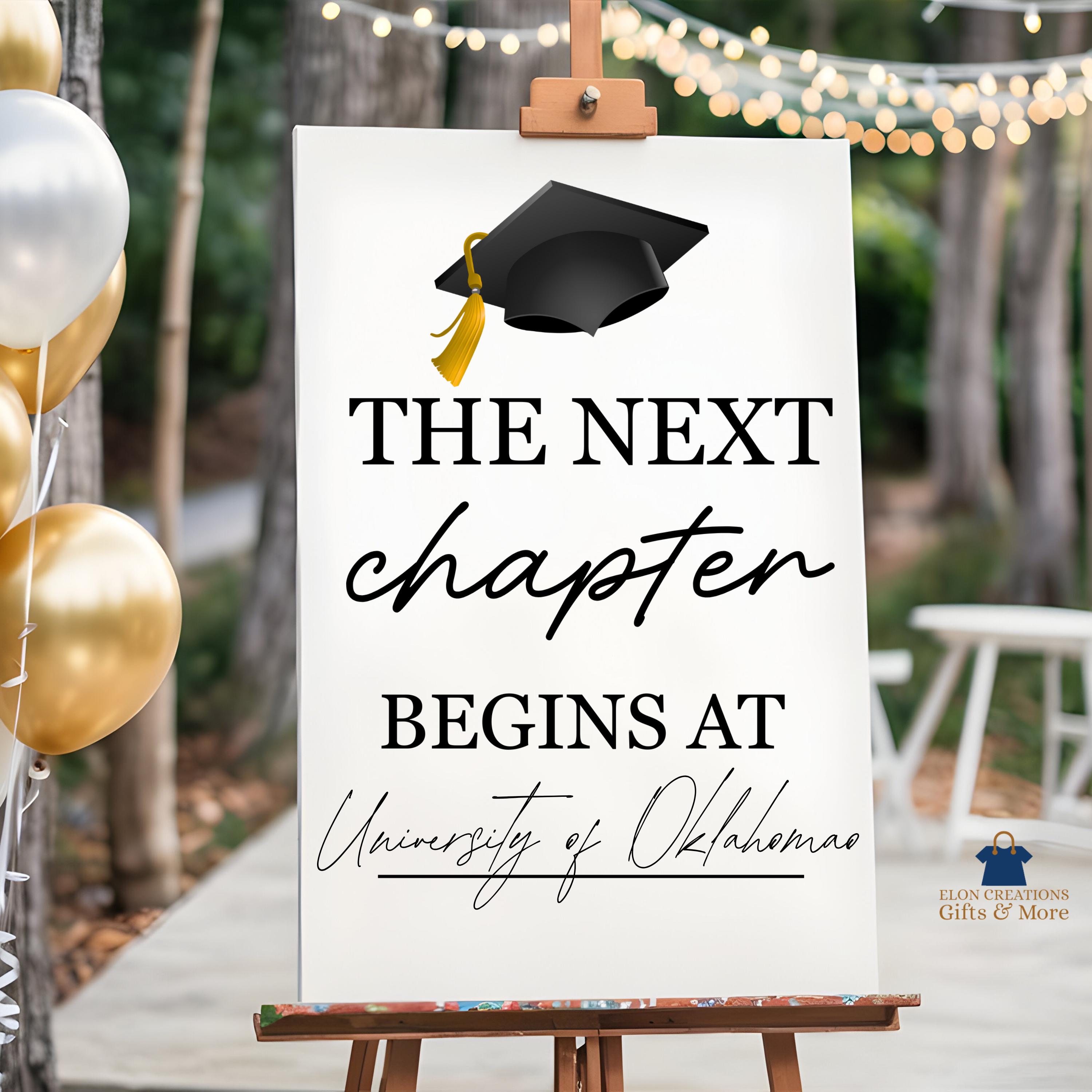 The Next Chapter Begins Graduation Sign, Party Decor (digital Download ...