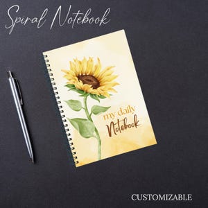 Sunflower Spiral Notebook, Gift for Writers, Floral Journal, Note-Taking Essentials, Sunflower Gift, Stylish Stationery, Creative Gift