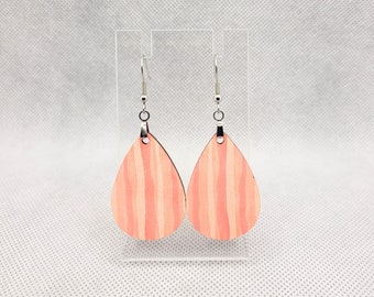 Peachy Stripe Light Weight Earrings
