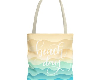 Stylish Beach Day Tote Bag, Reusable Tote, Beach Carry All, Summer Tote, Beach Bag