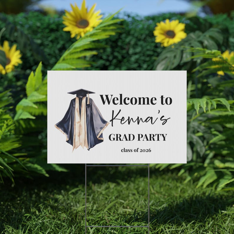Picket Signs For Graduation Custom Graduation Yard Sign, Personalized Grad Party Decor, Welcome to ...