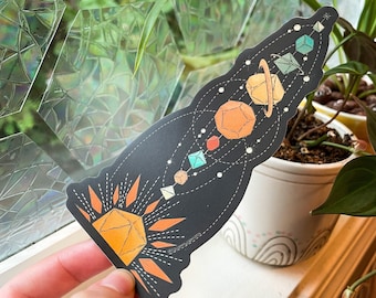 Dice solar system holographic vinyl sticker- dungeons and dragons