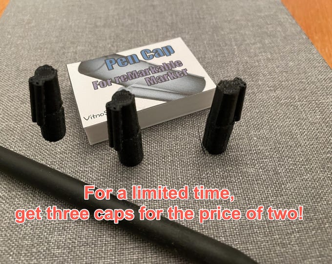 Pen Cap for Remarkable Marker with spare tip slots (3-pc set)