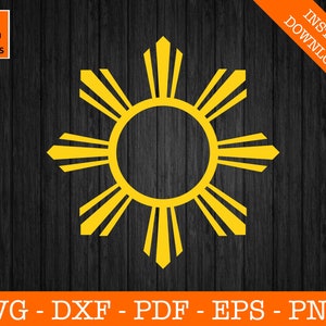 Filipijnen vlag zon monogram SVG, Filippijnse vlag SVG, Filipina, Filippijnse cut-bestand-PNG-DXF-Cricut-vector clipart ontwerp-download