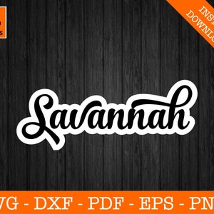 Retro Savannah SVG, Savannah, Georgia Silhouette SVG geschnitten Datei - PNG - DXF - Cricut - Vektor Clipart - Instant Download