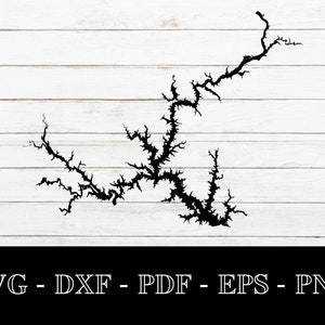 Lake Sinclair, Georgia Map Shape SVG Cut File - PNG - DXF - Cricut - Summer Vector Clipart - Commercial License Included