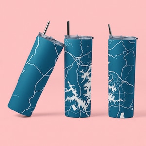 20 Oz Lake Martin Map Alabama Skinny Tumbler Wrap - Konische und gerade Vorlage Instant Digital Download Sublimation Grafik