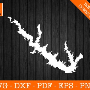 Sam Rayburn Stausee SVG, Texas Karte Form SVG geschnitten Datei - PNG - DXF - Cricut - Sommer Vektor Clipart - kommerzielle Lizenz enthalten
