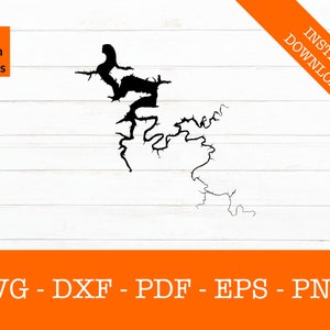 Höhlenlauf See Karte SVG geschnitten Datei - PNG - DXF - Cricut - Sommer Vektor Clipart