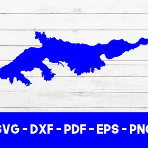 Big Bear Lake, California Map Shape SVG Cut File - PNG - DXF - Cricut - Vector Clipart - Design - Instant Download