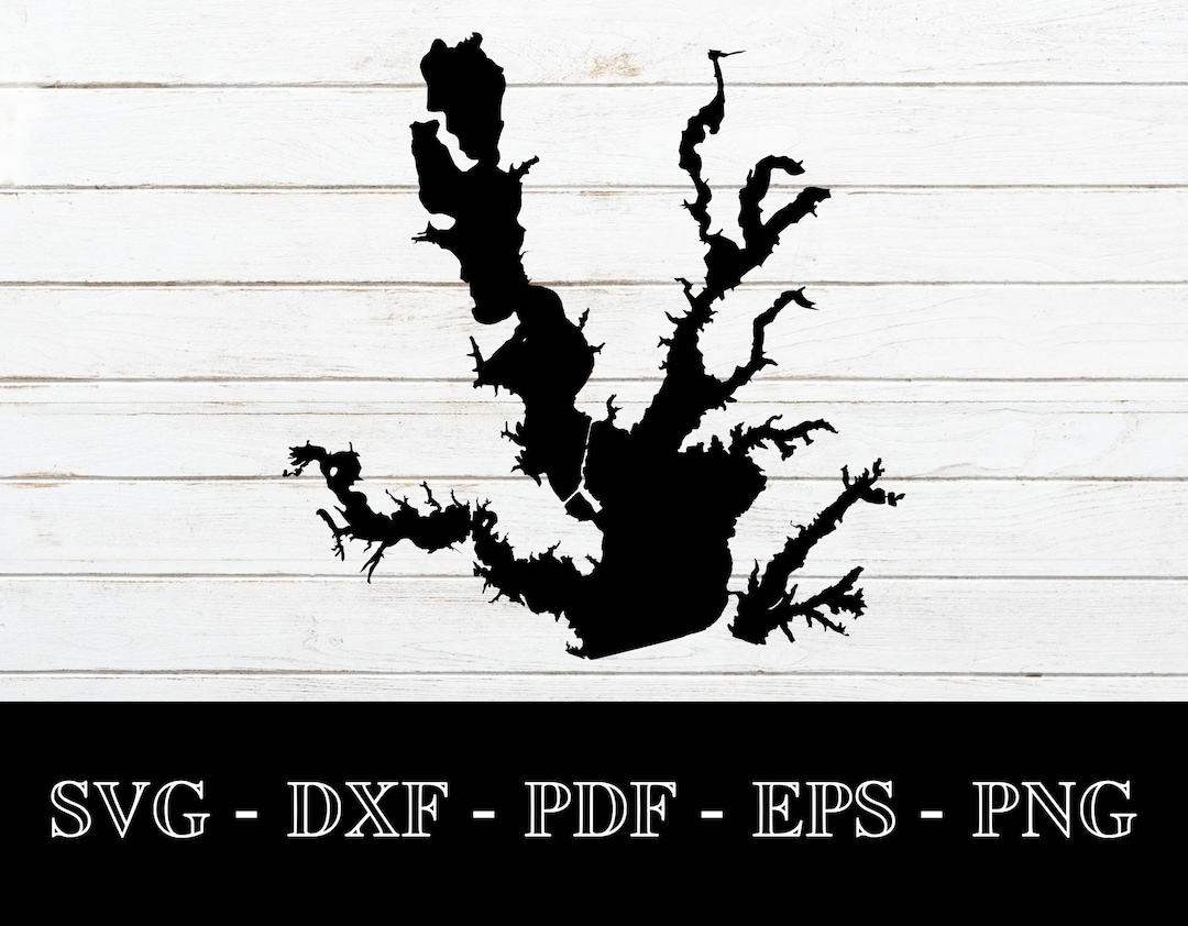 Lewisville Lake Texas Map Shape SVG Cut File PNG DXF Etsy
