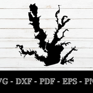 Lewisville Lake, Texas Karte Form SVG geschnitten Datei - PNG - DXF - Cricut - Sommer Vektor Clipart