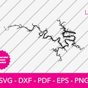 lake of the ozarks svg, lake ozark svg, missouri lake svg, lake of the ozarks stencil, map - eps, dxf, png, pdf - Commercial License