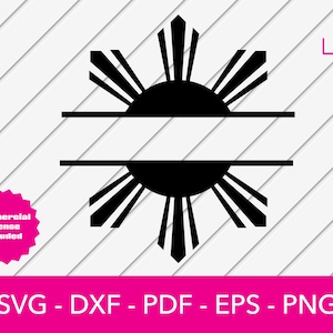 Philippines Flag Sun Frame Svg, Philippine Flag svg, Filipina, Filipino Cut File - PNG - DXF - Cricut - Vector Clipart - Design - Download