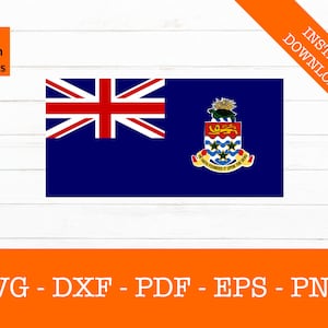 Ilhas Cayman Grand Cayman National Flag Clipart SVG - Cut File - PNG - DXF - Cricut - Vector Clipart - Design - Download instantâneo