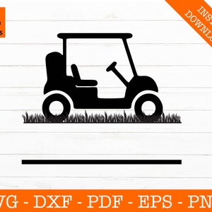 Golf Cart Svg, Golfcart Split Frame Svg, Golf Svg, Golfer Svg, Golfing Svg, Silhouette Cut File - PNG - DXF - Cricut - Shape Vector Clipart