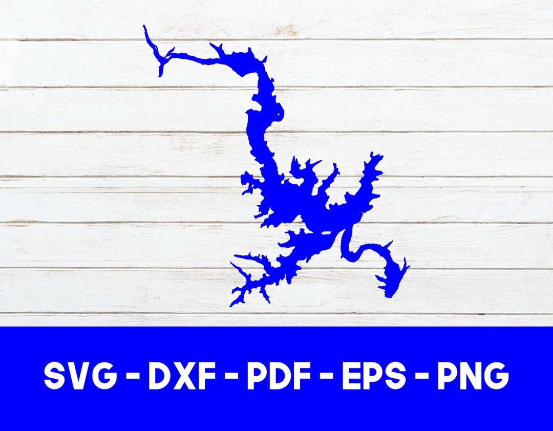 Loch Raven Reservoir, Maryland Map Shape SVG Cut File PNG DXF Cricut
