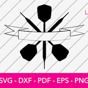Darts, Darts, Dart Spiel, Dart Logo, Dart, Dart, Monogramm Split Frame, Silhouette geschnitten Datei - PNG - DXF - Cricut - Vektor Clipart