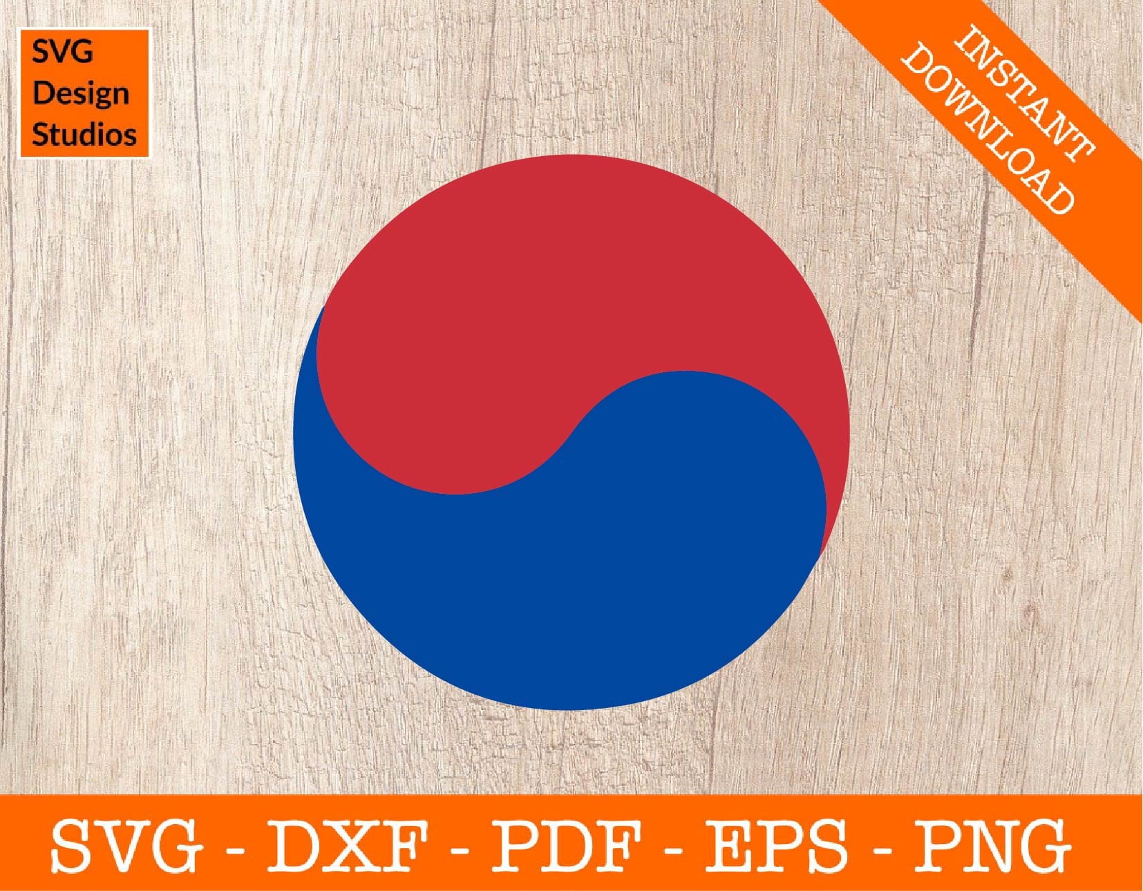 South Korea Korean National Flag Center Yin Yang Clipart SVG Cut File