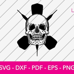 Darts, Darts, Dart Spiel, Dart Logo, Dart, Dart, Schädel, Silhouette geschnitten Datei - PNG - DXF - Cricut - Vektor Clipart - Instant Download