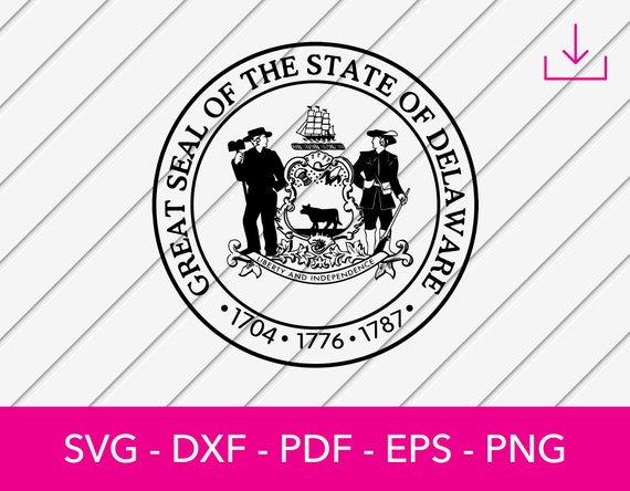 Black And White Delaware State Seal