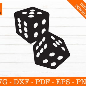 Würfel SVG, Würfel Glücksspiel, Glücksspiel, Glücksspiel, Glücksspiel, Glücksspiel Silhouette SVG geschnitten Datei - PNG - DXF - Cricut - Vektor Clipart - Instant Download