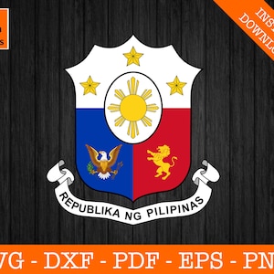 Philippines Flag Seal Svg, Coat of Arms, Badge Svg, Flag svg Cut File - PNG - DXF - Cricut - Vector Clipart - Design - Download - Filipino