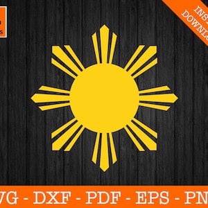 Philippines Flag Sun Svg, Philippine Flag svg, Filipina, Filipino Cut File - PNG - DXF - Cricut - Vector Clipart - Design - Download
