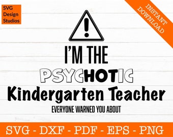 Kindergarten Teacher Svg, Kindergarten Svg, School Svg, Teaching Svg, Silhouette SVG Cut File - PNG - DXF - Cricut - Vector Clipart