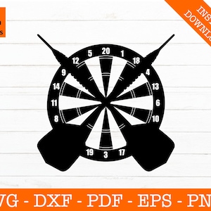 Darts, Dart Spiel, Dart Logo, Dart, Dart, Dart, Silhouette geschnitten Datei - PNG - DXF - Cricut - Vektor Clipart - Instant Download