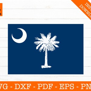 South Carolina SVG, South Carolina Staatsflagge, Clipart SVG - geschnittene Datei - PNG - DXF - Cricut - Vektor Clipart - Design - Instant Download