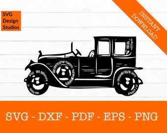 Classic Antique Car Svg, Model T Svg, Ford Svg, Silhouette SVG Cut File - PNG - DXF - Cricut - Decal Shape Vector Clipart Instant Download