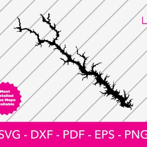Lake Greenwood, South Carolina Map Shape SVG Cut File DXF - Vector Clipart - Design - Instant Download - Commercial License Included