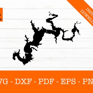 Lake Monroe Indiana Karte SVG geschnitten Datei - PNG - DXF - Cricut - Sommer Vektor Clipart