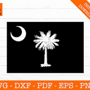 South Carolina SVG, South Carolina Staatsflagge, Clipart SVG - geschnittene Datei - PNG - DXF - Cricut - Vektor Clipart - Design - Instant Download