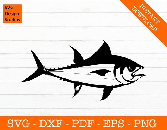 Tuna Fish SVG, Fishing svg, Ocean Svg, Seafood svg, File - PNG - DXF -  Cricut - Great Lakes - Clipart - Vinyl Die Cut - Cutter Template