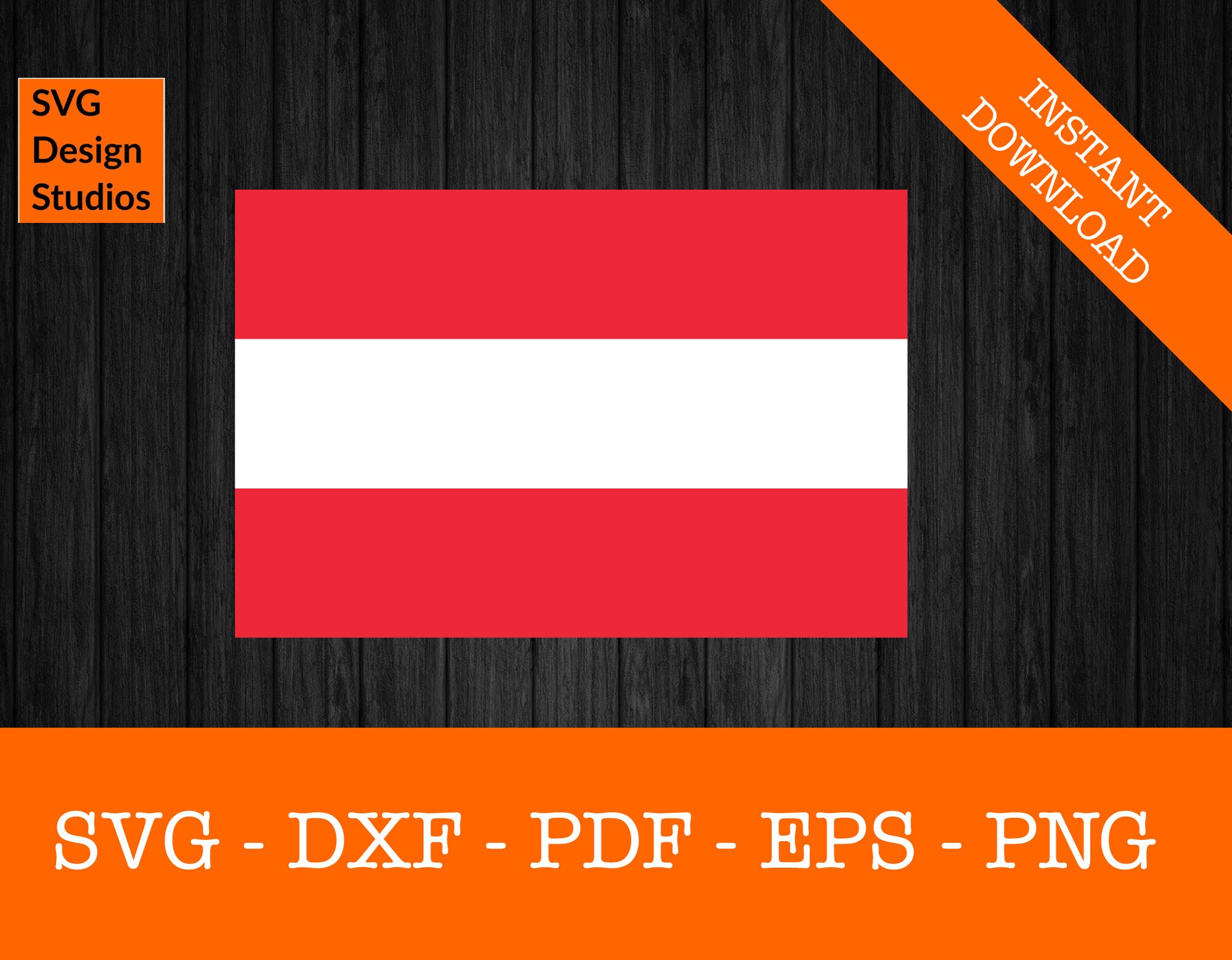 Austria Austrian National Flag Clipart SVG - Cut File - PNG - DXF - Cricut - Vector Clipart - Design - Instant Download