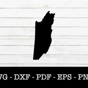 Belize Map Shape SVG Cut File - PNG - DXF - Cricut - Vector Clipart - Diseño - Descarga instantánea