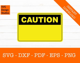 Blank Yellow Caution Sign Svg, Silhouette Shadow SVG Cut File - PNG - DXF - Cricut - Decal Shape Vector Clipart