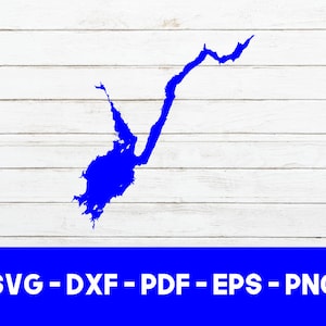 Great Sacandaga Lake, New York Map Shape SVG Cut File - PNG - DXF - Cricut - Vector Clipart - Instant Download - Commercial License Included