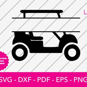 Golf Cart Svg, Golfcart Split Frame Svg, Golf Svg, Golfer Svg, Golfing Svg, Silhouette Cut File - PNG - DXF - Cricut - Shape Vector Clipart