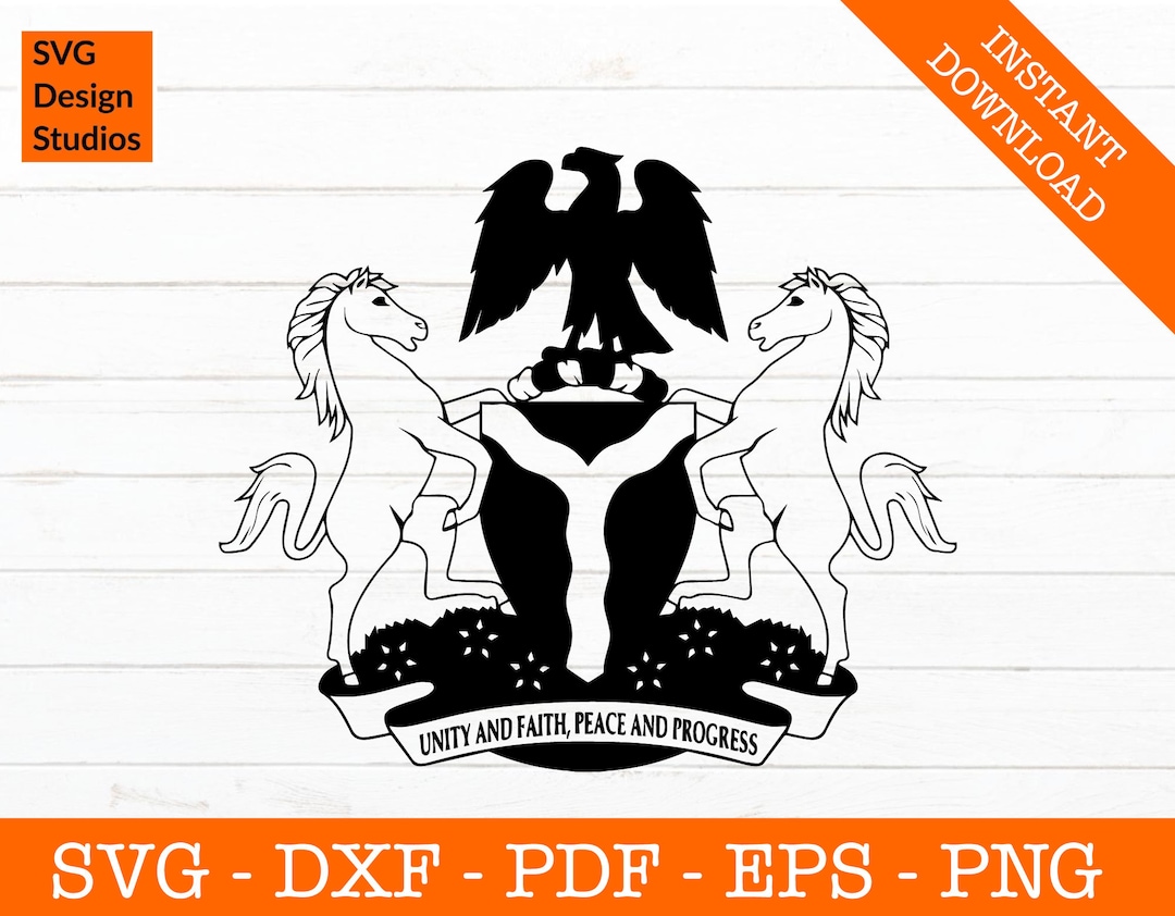 Nigeria Seal Svg, Coat of Arms Svg, Badge, Nigerian Flag SVG Cut File ...