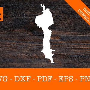 Lake Dunmore, Vermont Karte Form SVG geschnitten Datei - PNG - DXF - Cricut - Sommer Vektor Clipart Download