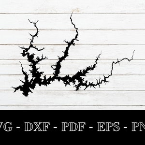 Lake Shasta Svg, Shasta Lake Map California SVG Cut File - PNG - DXF - Cricut - Sommer Vektor Clipart