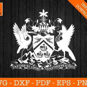 Trinidad und Tobago Siegel, Flagge, Abzeichen, Wappen SVG - geschnitten Datei - png - dxf - Cricut - Vektor Clipart - Design - Instant Download