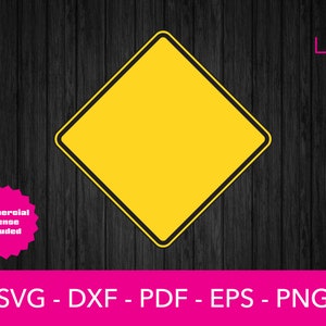 Señal de advertencia de carretera amarilla Svg, bebé a bordo signo Svg, silueta de signo amarillo SVG archivo de corte - PNG - DXF - Cricut - Calcomanía forma vector clipart